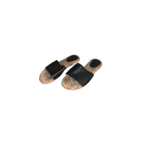 Rollie Black Leather Slides with Cork Insoles - Women’s Size 36 - Picture 1 of 8